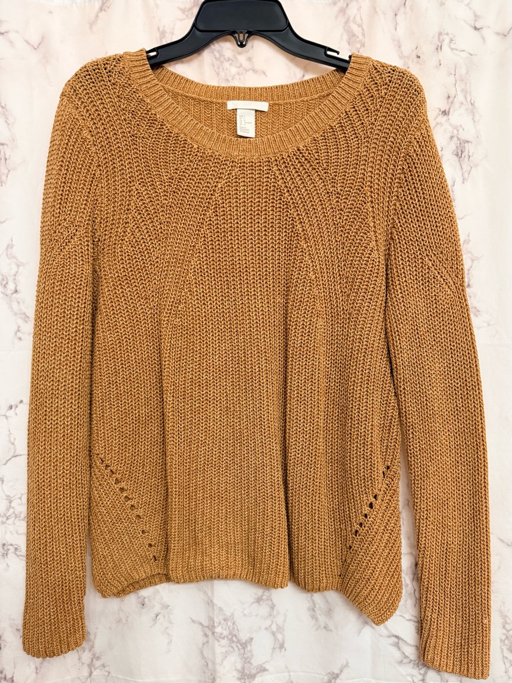 H&M Camel/Tan Crewneck Knit Sweater